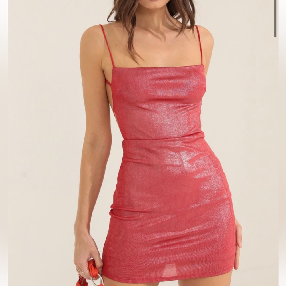 Red Sparkly Bodycon Dress